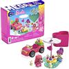 Mega Brands MEGA Barbie - Color Reveal Cabrio Amiche in Viaggio, include una cabrio, due mini bambole, 2 coniglietti, profumi e 10+ soprese da costruire, giocattolo per bambini, 4+ anni, HKF90