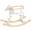 Goki Cavallo a Dondolo Grigio/Bianco con Stella, Barra di Sicurezza Rimovibile.