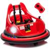 Mondial Toys Autoscontro Elettrico 12V per Bambini Mondial Toys - Macchina Girevole 360° con Telecomando, Joystick, Cintura 5 Punti, Bluetooth, Luci LED, Musica, Paraurti, Giostrina da Casa (Rosso)