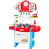 BRICOZONE Cucina Giocattolo Per Bambini Con Luci E Suoni Set Cucina Con Accessori Rubinetto Con Riciclo Acqua Fornelli E Forno Apribili Gioco Di Ruolo 3 8 Anni (Blu)