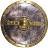 Bristol Novelty-Accessorio, Scudo Armatura Rotonda, da Uomo, 1 Pezzo, Argento e Oro, 48 Cm Warrior Travestimento, Multicolore, One Size, BA1011 Halloween