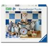 Ravensburger Puzzle 1500 Pezzi Gattini in Cucina - Puzzle Adulti +14 Anni, 80 x 60 cm, Puzzle per Adulti Animali, Collezione 1500 Pezzi, Idee Regalo