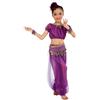 Generic Costume da danza per bambini, top e pantaloni 2 pezzi, costume indiano per ragazze, per danza del ventre, outfit da performance, gonna con paillettes, costume arabo, per spettacolo di danza indiana