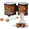 Generico Drum bongo - tamburo a mano in legno professionale con teste a doppio tono, percussione musicale classica | Frago per adulti e bambini, strumento folk compatto con battitori, giocattolo di prat