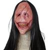 Generico DEMON SCARY - Maschera di Halloween in lattice con sorriso diabolico | Scudo del viso horror per adulti uomini donne adolescenti | Creepy Demon Costume Mask per Case infestate da cosplay feste