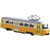 SZLIFE Tram Model Ornament 1/90 Decoro Realistico interattivo con Modello di Auto da Trasporto con appassionato di Auto Leggera e Musicale, Giallo