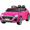 GYMAX Auto Elettrica per Bambini, Veicolo Elettrico 12V con Telecomando 2,4G, Musica, Clacson, Luci LED, Partenza Morbida e Sospensioni a Molla, Regalo per Bambini 3+ Anni, Nero/Rosa (Rosa)