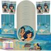 Disney Unique Disney Aladdin Party Supplies Pack Serves 16: 9 Plates Luncheon Napkins Cups and Table Cover with Birthday Candles (Bunde for 16)