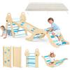 STYPLZ 7 in 1 Arco montessoriano per Bambini,Set da Arrampicata Montessori con Cuscino,Giocattoli da Arrampicata per Interni,Ideale per Bambini 1 Anni +（Blu）