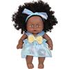 ZEPFJHE 20 Cm Vinyls African Reborns Black Doll Life Safe Like Girl Bams with Fashion Clothes for Kids And Adult Collector Role Kool Doll
