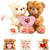 GOUFEISUN Orsacchiotto Abbracciato Personalizzato Con Cuore, Personalizzato Hugging Teddy Bear Con Testo E Foto 2 Pezzi Regalo Per La Festa Degli Innamorati Per Lui E Lei Per Compleanno O Data, 20cm