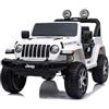 RIRICAR Machhina auto elettrica per bambini 4x4 J.E.E.P. Wrangler, Bianco, radio con ingresso Bluetooth e USB, Batteria al litio, ruote EVA, assi di sospensione, telecomando da 2,4 GHz, con licenza
