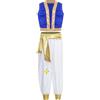 Yhong Costume Da Principe Di Aladino Per Bambini Costume Orientale Da Re Indiano Costumi Cosplay Halloween Carnevale Blu reale 5-6 anni