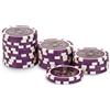 POKEO Fiches Poker 11,5g Nucleo Metallico Laser Chips - Rotolo 25 Pezzi, Valore 500 Viola - Texas Hold'em Blackjack Set da Poker Professionale