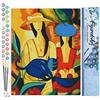 Figured'Art Dipingere con i Numeri - Paint by Numbers Donne E Gatto Blu, Passatempo per Adulti, Kit Completo, Hobby Creativi - Quadri fai da te 40x50cm senza cornice