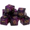 Gcljlmy 10 dadi da gioco D6 per giochi da tavolo D & D TRPG - viola + nero