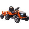 AIYAPLAY Trattore elettrico per bambini con rimorchio, trattore con telecomando, 2 motori, 3 marce, auto elettrica per bambini, con musica, clacson, lancio dolce, 3-5 km/h, 3-8 anni, arancione
