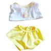niannyyhouse Vestiti per bambola di peluche, 20 cm, gilet, t-shirt e pantaloni, morbido peluche imbottito, accessori per vestire (giallo)