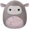 Squishmallows Originale Elea Agnello Grigio con Ventre Floreale Rosa - Peluche ufficiale Jazwares