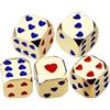 Generico Dadi a sei facce, set di dadi in metallo | Dadi da gioco da tavolo con motivo a cuore - Dadi ad angolo tondo a 6 facce, 5 pezzi unici per giochi da tavolo, bevande, intrattenimento