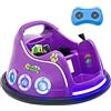 RELAX4LIFE Autoscontro Elettrico 12V per Bambini 3 ANNI+, con Telecomando 2,4G, Rotazione a 360 Gradi, Luci, Musica e Connessione Wireless, 73 x 73 x 43 cm (Viola)