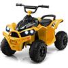 COSTWAY 12V Quad Elettrico per Bambini, Macchina Elettrica con Velocità Alta/Bassa, Sedile Comodo Fari Corno e Musica, Auto Elettrica Cavalcabile 2,2/4,3 km/h (Giallo)