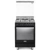 De'Longhi PEMA64LSG - Cucina a gas con forno elettrico, 60x60 cm, colore Nero, Calsse energetica A