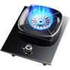 LWZQRVCT Fornello A Gas A Doppia Funzione Da Incasso, Fornello A Gas In Vetro Temperato, Fiamma Alta Da 5,2 KW, Efficienza Energetica Di 1° Livello, For Casa E Ristorante.(NG)