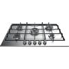 Indesit THP 752 W/IX/I Piano cottura a gas da 75 cm; 5 fuochi a gas di cui 1 High Power Flame; Accensione elettronica sottomanopola; Valvola di sicurezza gas; 3 griglie smaltate.
