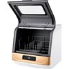 Mqwdxzfes Mini lavastoviglie da 800 W, 6 soffitti su misura, lavastoviglie con 3 programmi di lavaggio e funzione a secco, piccola lavastoviglie portatile per casa, appartamento, camper, barca, spina