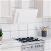 Leepesx Cappa a Parete 60 cm in Acciaio Inox e Vetro Temperato Bianco,Cappa,Cappa a Parete,Cappa Aspirante,Cappa Cucina