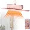 JUNZAI Asciugatrice Portatile, 400 W, Temperatura Costante 80 ℃, Bassa Rumorosità Stendibiancheria Elettrico, Per Appartamenti, Dormitori, Viaggi,Pink