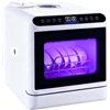 Efficieran Lavastoviglie Da Banco Lavastoviglie Portatile Con Serbatoio 5L, Mini Lavastoviglie Per Appartamenti, 3 Programmi Con Display LED E Asciugatura