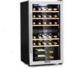KLARSTEIN Cantinetta Vino, Cantinetta Vino Refrigerata a Zona Doppia per Interno/Esterni, Frigo Bar, Cantina Vino con Vetrina, Mini Bar con Protezione UV, Frigo Vino Touch, 5-22°C, 29 Bottiglie