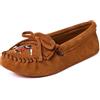 Minnetonka Thunderbird Animikii - Mocassini da donna in morbida pelle con perline, Marrone, 40 EU