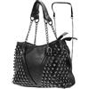 SHERCHPRY Borsa a tracolla rivetto Borsa a tracolla con borchie nere Rivet in pelle, a rivetto nero, a borchiata, a nera a nera, nero