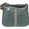 Laura Biagiotti Borsa Donna Sacca Tracolla in Ecopelle riporti in Tessuto Tracolla in Tessuto Personalizzata Regolabile Dimensioni: 35 X 30 X 12 cm. ART. LB23W-106-5 LINEA LEVRAI (VERDE)