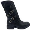 STILL Stivale Donna Scarpe Stivaletto con Fibbia Laterale Zip Cerniera Biker Motociclista Stivali Inverno Nuovi 38 Nero
