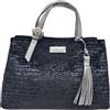 Before by Luigi Benetton Borsa Donna LANCETTI Bauletto a Mano e Tracolla con Accessori Argento ART: LL22W-256-1 LINEA VITTORIA Dimensioni 34 X 24 X 13 (NERO)