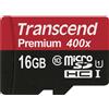 Transcend Premium - Scheda di memoria flash (adattatore microSDHC/SD incluso) - 16 GB - UHS-I U1 / Class10 - microSDHC UHS-I
