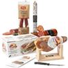Montevalle Tapas Party Set Degustazione Gourmet | Set Regalo con Prosciutto Serrano 1 kg, Coltello e Portaprosciutto | Selezione di Salumi Iberici, Lomo, Chorizo e Fuet Extra | Pack Festa
