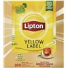 Lipton Yellow Label Quality No. 1 Finest Tea Blend 100 pezzi 200 g - Tè nero di classe premium