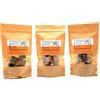 AlcoFermBrew Cubi di rovere da botti svuotate - Set di 3 confezioni, Cognac + Bourbon + Whisky, Scaglie di legno, Aromatizzazione per alcolici, Trucioli di quercia