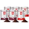 ILLY - 6 Barattoli da 125 Grammi di Caffè Macinato Assortite, Degustazione Monoarabilca Brasile, Guatemala, Intenso