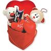 irpot Scatola Cuore Rosso con Baci Peluche e Cuore Led luminoso idea regalo innamorati San Valentino festa fidanzati amore red heart cioccolatini orsetti coppia