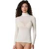 JADEA Lupetto, Maglia Donna Dolcevita, Modal e Cashmere, Elasticizzata, Manica Lunga, Modello 4056 Colore Latte, Taglia S