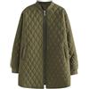 Hecatombic Donna Inverno più Dimensioni Giacca Trapuntata Media Lunghezza Cerniera Caldo Trench Coat Colore Solido Impermeabile Casual con Tasche Giacca A Maniche Lunghe (Verde,6XL)