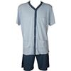 RAGNO Pigiama Uomo Cotone Estivo Maglia Aperta con Bottoni e Pantalone Corto Elastico in Vita Articolo U651NG, 739F Fantasia Viola, Taglia 56