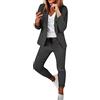 Generico Tailleur Donna Eleganti Pantaloni e Giacca da Cerimonia Curvy Completo Blazer Due Pezzi Tuta Elastici in Vita Set di Abiti in Tinta Unita Pantalone Giacche Ufficio e Lavoro Suit