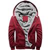 Wenchuang Uomo Felpe con Cappuccio Giacche Invernali Caldo Spesso Zip Cappotto Hooded Sweatshirt Rosso L